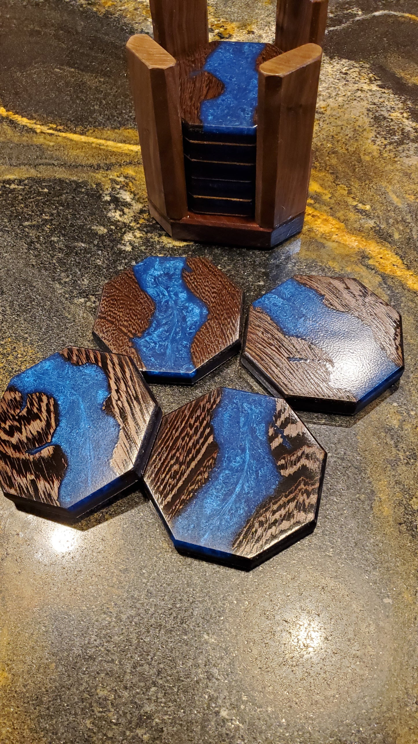 Wood with Epoxy Coasters (Set of 4)