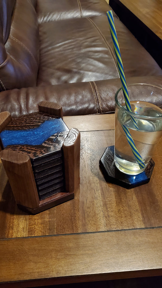 Wood with Epoxy Coasters (Set of 4)