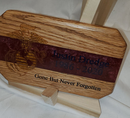 Wooden Epoxy Inlay Remembrance Plaque
