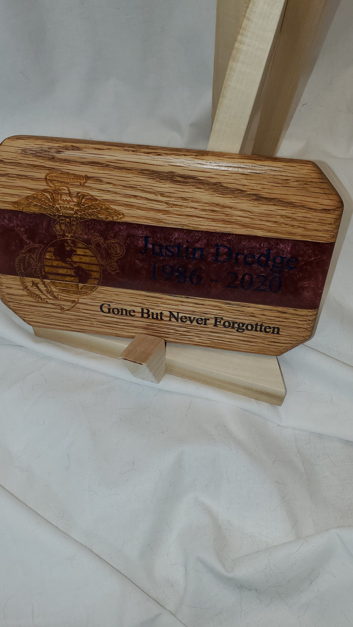 Wooden Epoxy Inlay Remembrance Plaque